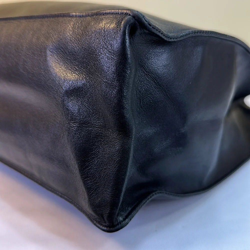 CHANEL CC XL Calfskin Tote With Chunky 24K Goldplated Chain #2 1991-94 COA - Picture 13 of 17